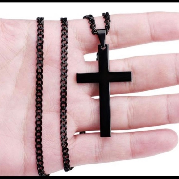 Other - 💥 Black Cross Pendant Men’s Necklace 💥